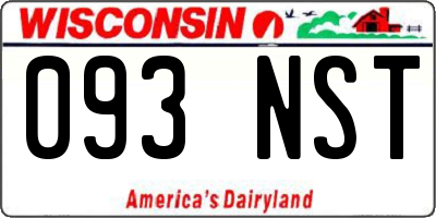 WI license plate 093NST