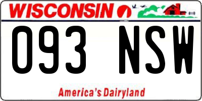 WI license plate 093NSW