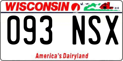 WI license plate 093NSX