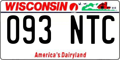 WI license plate 093NTC