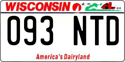 WI license plate 093NTD