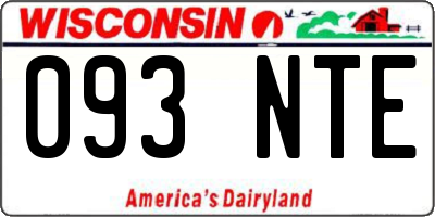 WI license plate 093NTE