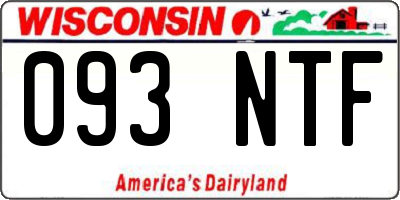 WI license plate 093NTF