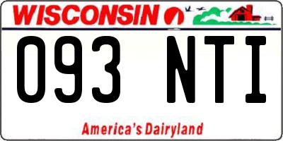 WI license plate 093NTI