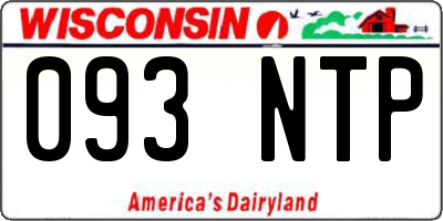 WI license plate 093NTP