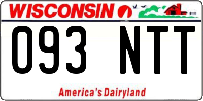 WI license plate 093NTT
