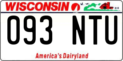 WI license plate 093NTU
