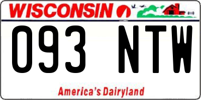 WI license plate 093NTW