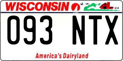 WI license plate 093NTX