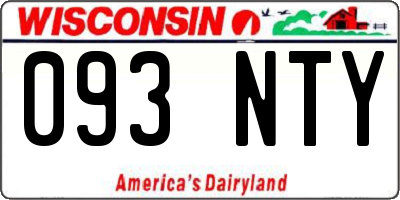 WI license plate 093NTY