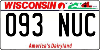 WI license plate 093NUC