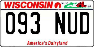 WI license plate 093NUD