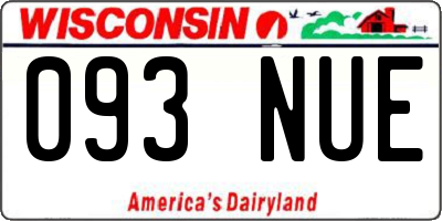 WI license plate 093NUE