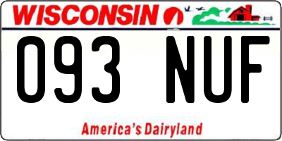WI license plate 093NUF