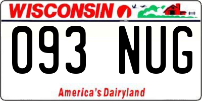 WI license plate 093NUG