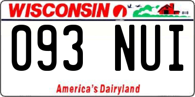 WI license plate 093NUI