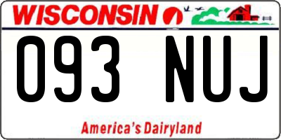 WI license plate 093NUJ