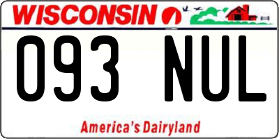 WI license plate 093NUL