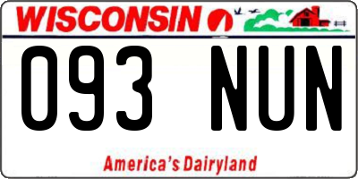 WI license plate 093NUN