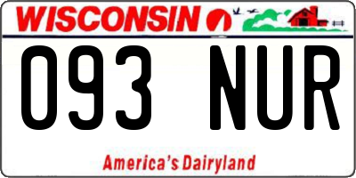 WI license plate 093NUR