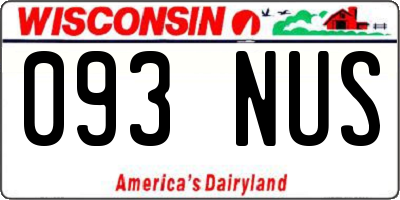 WI license plate 093NUS