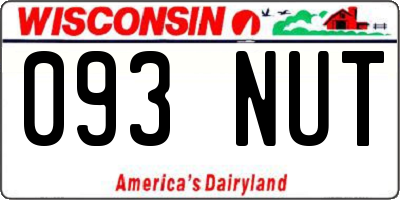 WI license plate 093NUT