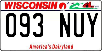 WI license plate 093NUY