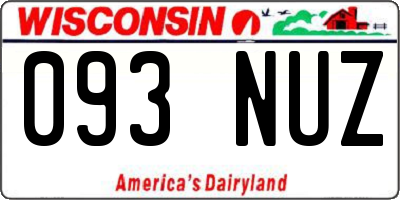 WI license plate 093NUZ
