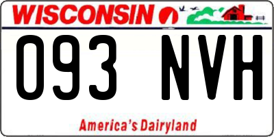 WI license plate 093NVH