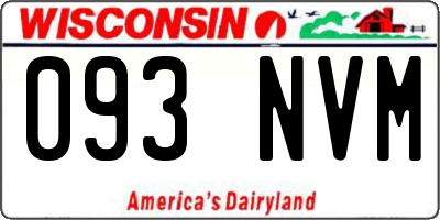 WI license plate 093NVM