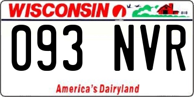 WI license plate 093NVR
