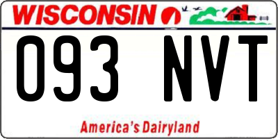 WI license plate 093NVT