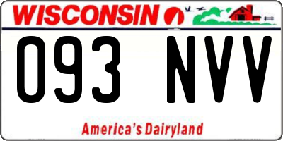 WI license plate 093NVV