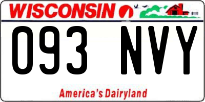 WI license plate 093NVY