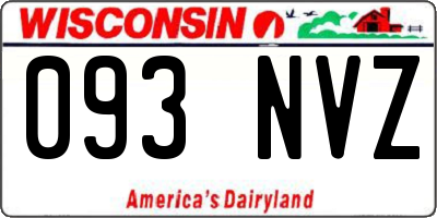 WI license plate 093NVZ