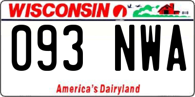 WI license plate 093NWA