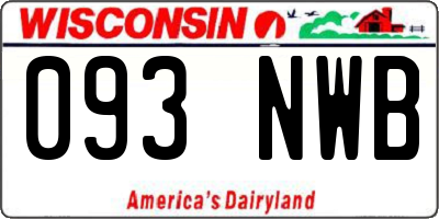WI license plate 093NWB