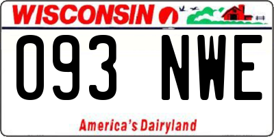 WI license plate 093NWE