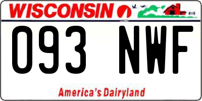 WI license plate 093NWF