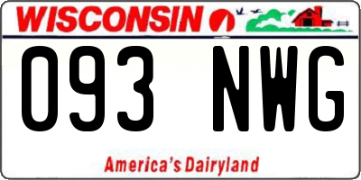 WI license plate 093NWG