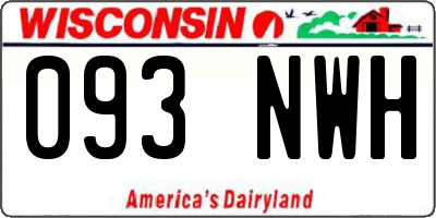 WI license plate 093NWH