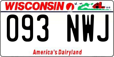 WI license plate 093NWJ