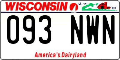 WI license plate 093NWN