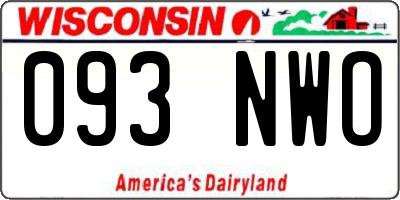 WI license plate 093NWO