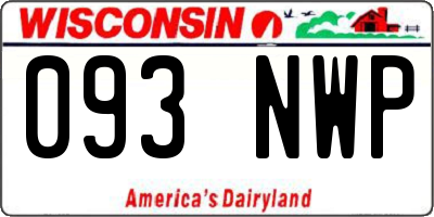 WI license plate 093NWP