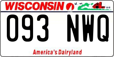WI license plate 093NWQ