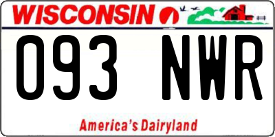 WI license plate 093NWR