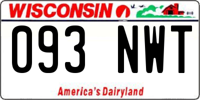 WI license plate 093NWT