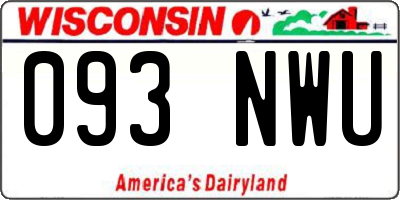 WI license plate 093NWU