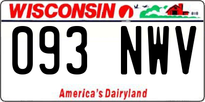 WI license plate 093NWV